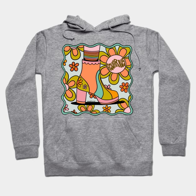 Aquarius Groovy Boot Hoodie by Doodle by Meg